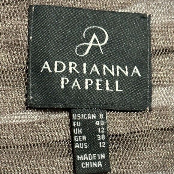 Adrianna Papell Occasions Bronze Shutter Pleat Dress  & Jacket Sz 8 - Picture 2 of 15